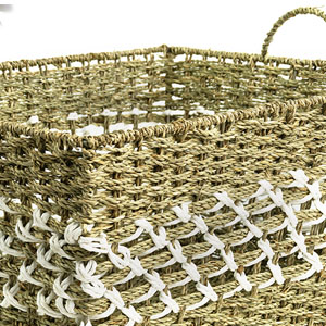 X-Large Woven Natural Seagrass Twine Basket 