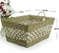 X-Large Woven Natural Seagrass Twine Basket 