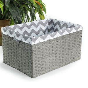 Large Woven Synthetic Rectangle Storage Bin