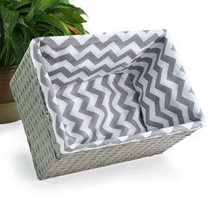 Large Woven Synthetic Rectangle Storage Bin