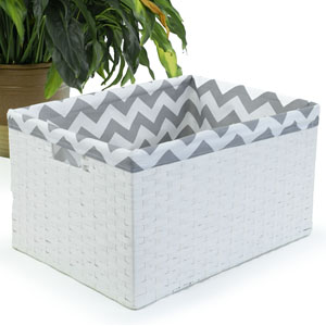 Large Woven Synthetic Rectangle Storage Bin