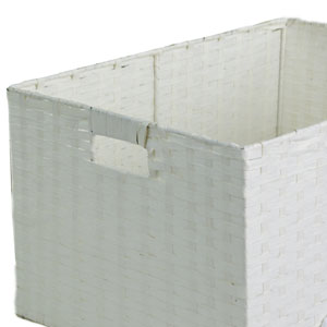 Large Woven Synthetic Rectangle Storage Bin