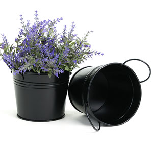 5"  Tin Pot Painted Black