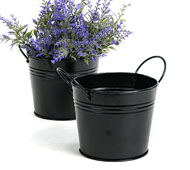 5"  Tin Pot Painted Black