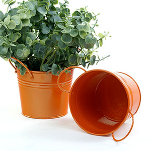 5"  Tin Pot Orange