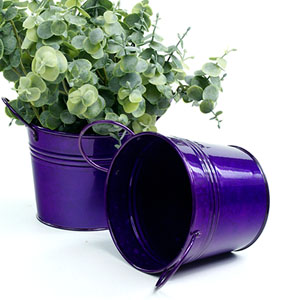 5"  Tin Pot  Translucent Purple