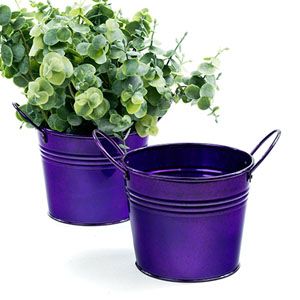 5"  Tin Pot  Translucent Purple