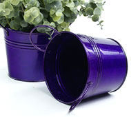 5"  Tin Pot  Translucent Purple