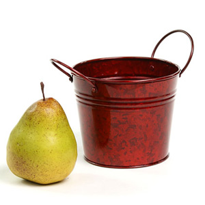 5"  Tin Pot Translucent Red