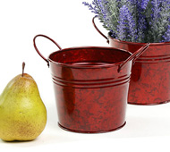 5"  Tin Pot Translucent Red