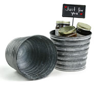 6.5" Tin Pot Ribbed