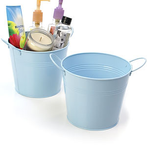 6.5" Tin Pot Light Blue