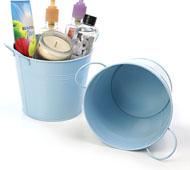 6.5" Tin Pot Light Blue