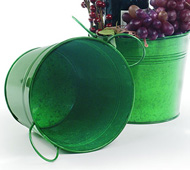 6.5" Tin Pot Translucent Green