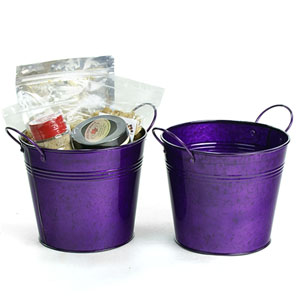 6.5" Tin Pot Translucent Purple