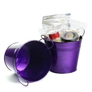 6.5" Tin Pot Translucent Purple