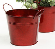6.5" Tin Pot Translucent Red