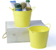6.5" Tin Round Pot - Yellow