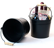 8.5" Pail Black with Wood Hndl