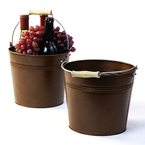 8.5" Pail Antique Brown Finish