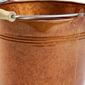 8.5" Metal Pail Translucent Copper