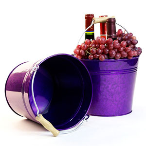 8.5" Metal Pail Translucent  Purple