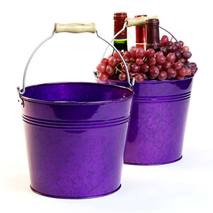 8.5" Metal Pail Translucent  Purple