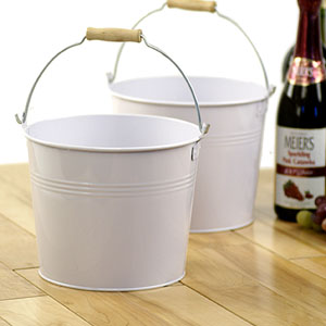 8.5" Metal Pail White 