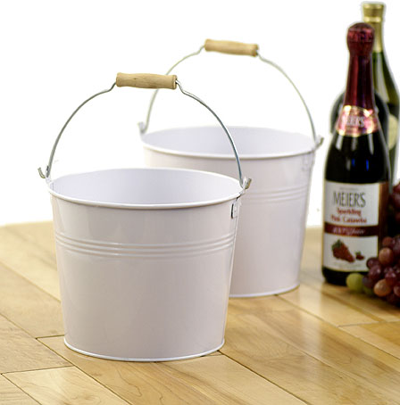 1 Gallon Round Plastic Buckets w/ Wire Bale Handle