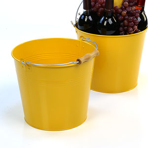 10"  Pail Goldenrod with Wood Handle