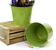 10"  Pail Lime Green with Wood Handle