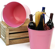 10"  Pail Pink with Wood Handle
