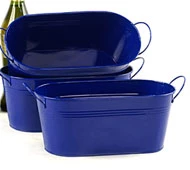 12" Oval Tin Tub Royal BLue