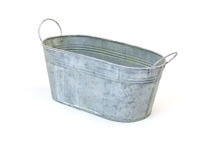 Buckets, Pails and Tubs in Vintage, Colored and Galvanized Finish