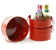 8" Round Tin Tub  Red