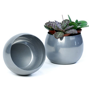 Solid Iron  Bubble Bowl Silver Finish