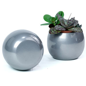 Solid Iron  Bubble Bowl Silver Finish