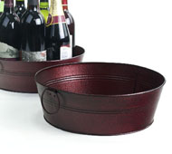 12" Galvanized Round Tub Burgundy