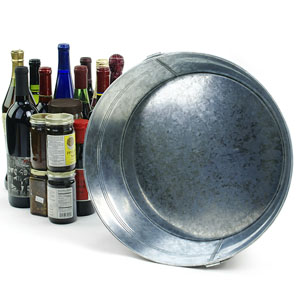 15" Galvanized Round Bowl