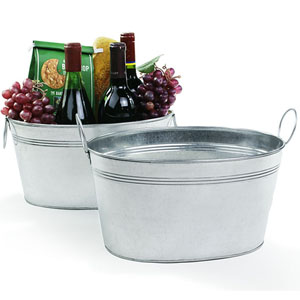 12" Galvanized  Oval Deep Tub