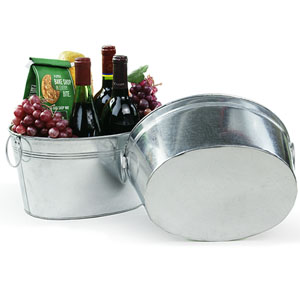 12" Galvanized  Oval Deep Tub