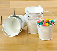 2.5" Mini Favor Tin Pail White