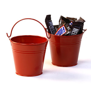 3 7/8" Tin Mini Pail - Red