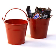 3 7/8" Tin Mini Pail - Red