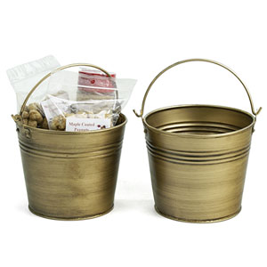 5" mini pail antique brass