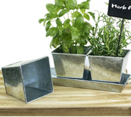 Tin Herb Pot Galvanized