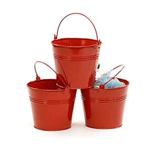 6" Red Galvanized Pail