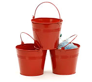 6" Red Galvanized Pail