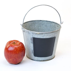 6" Tin PAIL Vintage Chalk Board