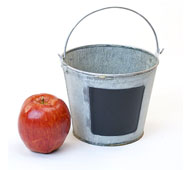 6" Tin PAIL Vintage Chalk Board